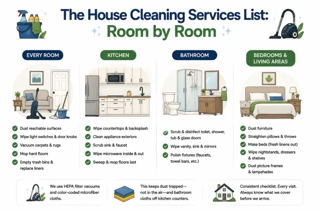 The House Cleaning Services List - Room by Room